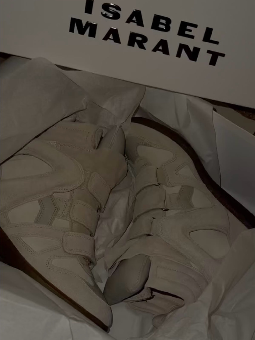 Isabel Marant Beige/Tan Hidden Wedge Velcro Sneaker Boots